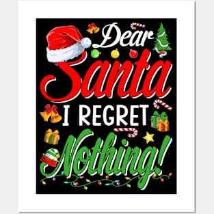 Dear Santa Shirt Funny Matching Family Christmas Pajamas T-Shirt Posters and Art